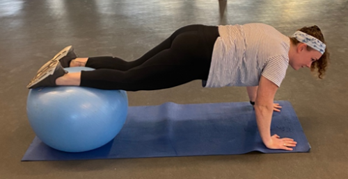 Exercise Ball plank exercise