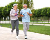 older couple running