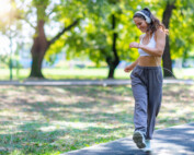 woman walking outdoors
