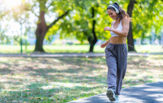 woman walking outdoors